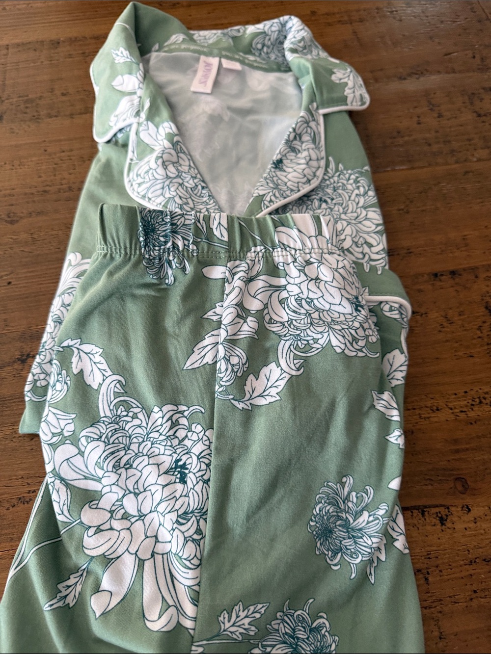 Floral Short Sleeve Pajama Set - Sage Green - Picture 6 of 7